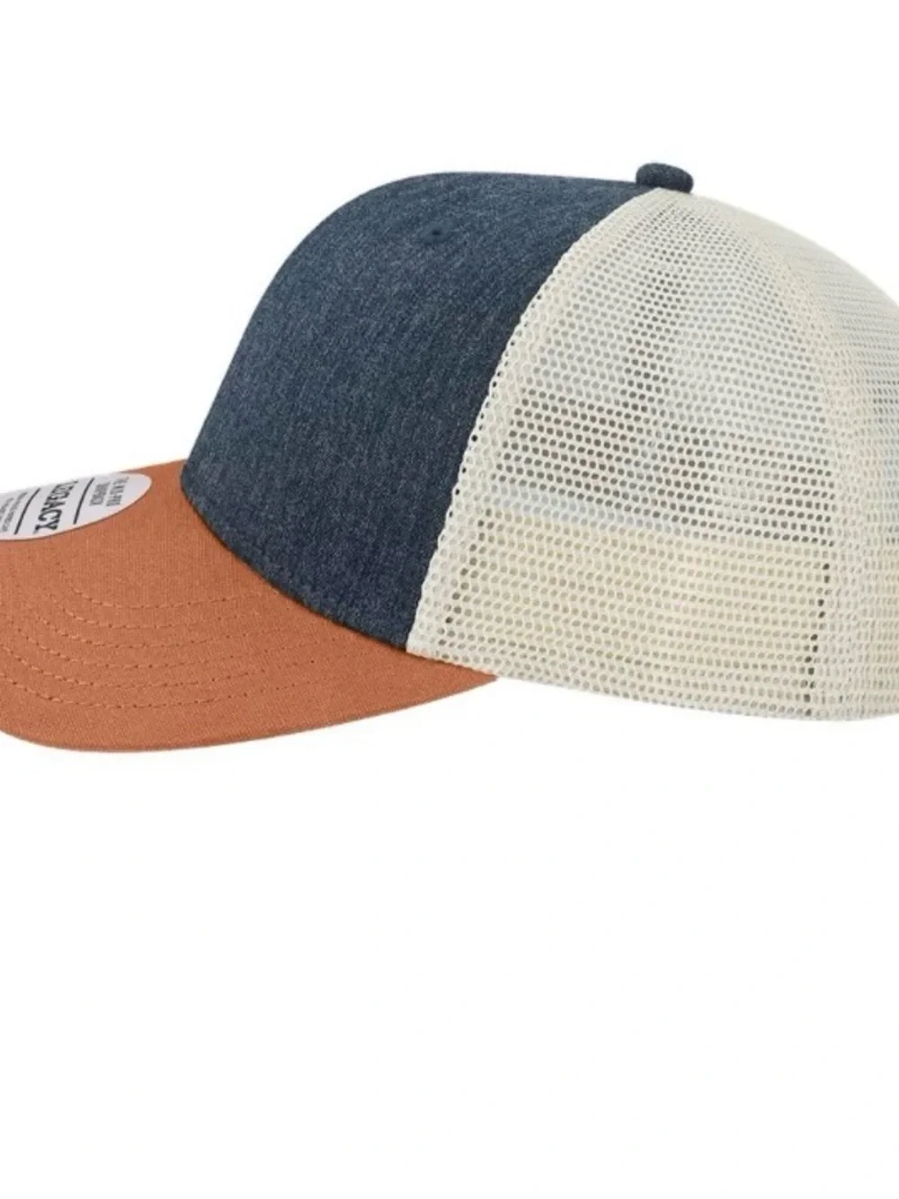 Legacy Two-Tone Denim & Rust Snapback Cap - Picture 5 of 6